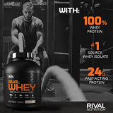 Rivalus Rivalwhey – Soft Serve Vanilla 2lb - 100% Whey Protein, Whey Protein Isolate Primary Source, Clean Nutritional Profile, BCAAs, No Banned Substances, Made in USA