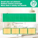 Qualirey Sticky 47 Inch Ultra Large Mouse Trap Mouse Glue Traps Sticky Rat Trap That Work for Trapping Rats Roaches Rodents Heavy Duty Pre Baited Mats Indoor Outdoor Catch Pest Trap (Green,20 Pcs)