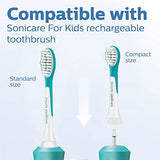 Philips Sonicare for Kids 7+ Genuine Replacement Toothbrush Heads, 2 Brush Heads, Turquoise and White, Standard, HX6042/94