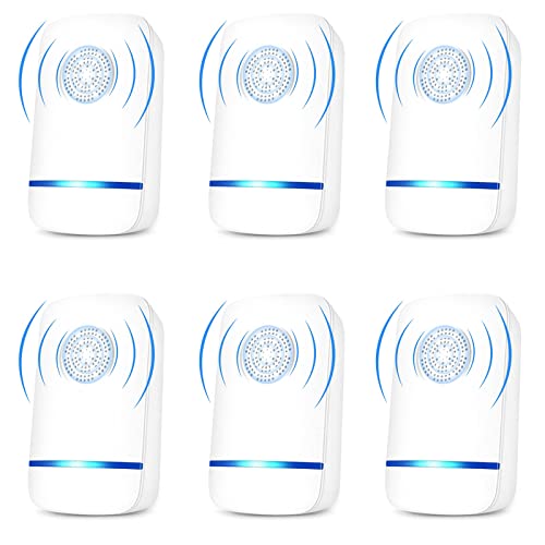 TIMIROYA Ultrasonic Pest Repeller Plug in, 6 Pack Indoor Pest Repeller for Insects Roaches Mouse Rodents Mosquitoes
