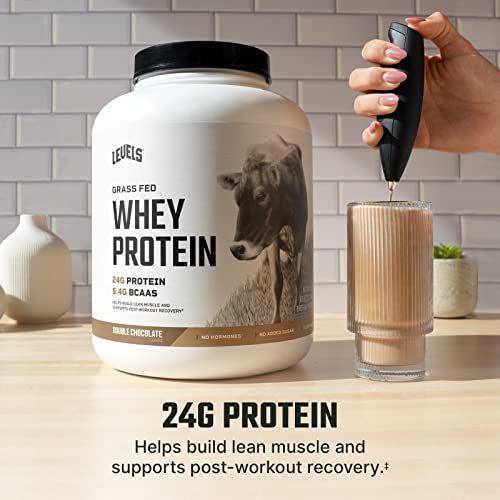 Levels Grass Fed 100 Whey Protein, No Hormones, Double Chocolate, 5LB
