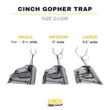 Cinch Gopher Trap - Professional-Grade Gopher Traps That Work Best, Heavy Duty, Reusable Rodent Trapping System - Ideal for Lawns, Gardens, Ranches, and More - Outdoor Use, Medium Size (3 Pack)