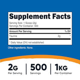 Nutricost Taurine Powder (1KG) - 500 Servings