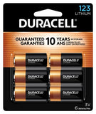 Duracell CR123A 3V Lithium Battery, 6 Count Pack, 123 3 Volt High Power Lithium Battery, Long-Lasting for Home Safety and Security Devices, High-Intensity Flashlights, and Home Automation