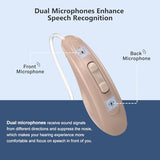 Lentorgi OTC Hearing Aids for Seniors Rechargeable with Noise Cancelling, Digital Hearing Aids for Adults with Mild to Moderate Hearing Loss, Behind the Ear, Dual Microphones, No Whistling-Beige