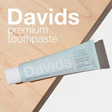 Davids Natural Toothpaste for Teeth Whitening, Peppermint, Antiplaque, Fluoride Free, SLS Free, EWG Verified, Recyclable Metal Tube, 1.75 OZ, TSA Approved Travel Size (3 Pack)