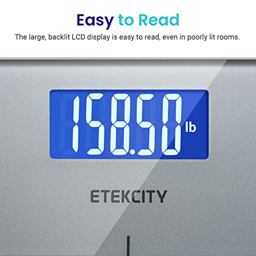 Etekcity Digital Body Weight Bathroom Scale with Step-On Technology, 400 Lb, Silver