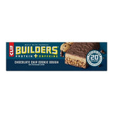 CLIF Builders + Caffeine - Chocolate Chip Cookie Dough Flavor - Protein Bars - Gluten-Free - Non-GMO - Low Glycemic - 20g Protein - 2.4 oz. (12 Count)