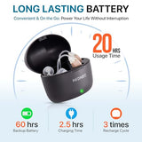 Hionec Hearing Aids for Seniors Rechargeable w/Noise Cancelling - Clear Sound & Whistle-Free | Comfort with Removable Sound Tube | 20Hr Digital Hearing Aid w/Dual Microphone +2 Program