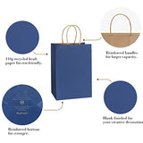 BagDream Kraft Paper Bags 100Pcs 5.25x3.75x8 Inches Small Paper Gift Bags with Handles Wedding Party Favor Bags Shopping Retail Merchandise Bags Navy Blue Gift Bags Paper Sacks Bulk