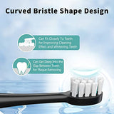 Replacement Flossing Toothbrush Heads with Covers for Water pik Sonic Fusion SF01/SF02 and Sonic Fusion 2.0 SF03/SF04,6 Count,Black