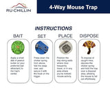 RU CHILLIN | Reusable Multi-Catch Mouse Trap - Eco-Friendly, Instant Kill Mouse and Rodent Catcher for Kitchen, Garage, Basement, and Home (Blue)