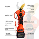 T TOVIA Cordless Electric Pruner Kit, 1.6 Inch Pruning Shears and 5 Inch Handheld Electric Chain Saw with 75 Inch Foldable Extension Pole, 2 Pack 25V Lithium Batteries, SK5 Blades