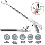 Jellas Grabber Tool, 32" Grabber Reacher Foldable Claw Reacher Grabber Tool, Reaching Assist Tool for Trash Pick Up, Litter Picker, 360°Rotating Head with Shoehorn and Strong Magnetic Tip, Grey