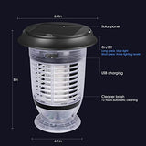 AiMoxa Self-Cleaning Solar Bug Zapper Outdoor, Automatic On/Off Mosquito Zapper, Rechargeable Solar Lantern, Waterproof Insect Fly Traps, Electric Fly Zapper for Outdoor and Indoor