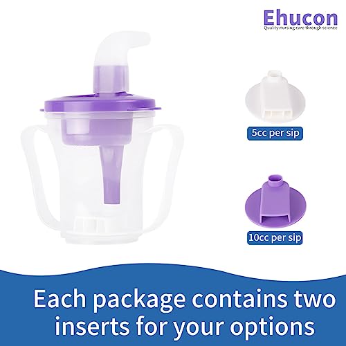 Ehucon Dysphagia Regulating Drinking Cup for Swallowing and Disorders People,Dispenses 5cc or 10cc of Liquid Each Time,No Thickener is Used.Helps to Prevent Choking When A Person Suffers Dysphagia