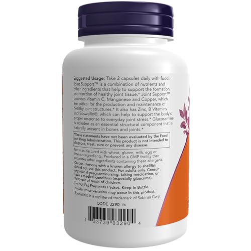 NOW Supplements, Joint Support™ with Glucosamine, Boswellin® and Sea Cucumber, 90 Capsules