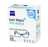 ZEISS Pre-Moistened Lens Cleaning Wipes with 70% Alcohol, 250 Count