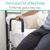 SECURITYMAN Adjustable Bed Assist Rail - Easy, Safe, and Helpful - Non Slip Bed Rail for Elderly and Adults - No Tools Needed, Supports 350lbs, Padded Handle, Fits Most Beds - Bed Railing for Seniors