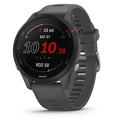 Garmin Forerunner® 255, GPS Running Smartwatch, Advanced Insights, Long-Lasting Battery, Slate Gray