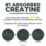 CON-CRET Patented Creatine HCl Powder, Lemon-Lime Stimulant-Free Workout Supplement for Energy, Strength, and Endurance, 64 Servings