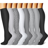 CHARMKING Compression Socks for Women & Men (8 Pairs) 15-20 mmHg Graduated Copper Support Socks are Best for Pregnant, Nurses - Boost Performance, Circulation, Knee High & Wide Calf (L/XL, Multi 50)