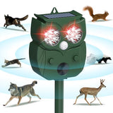 Bocianelli Animal Repeller, Raccoon Repellent Ultrasonic, Waterproof Motion Detection LED Flash Light, Solar Animal Repellent Ultrasonic Outdoor for Dogs Fox Rabbit Squirrels Coyote Cat Deterrent