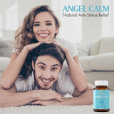 Angel Calm Stress Relief Supplement for Women & Men Focus, Mood Support, Natural Energy & Calm, Cortisol Balance + Fast Acting Ashwagandha Vitamin B12, Rhodiola Rosea & Lemon Balm – 60 Count