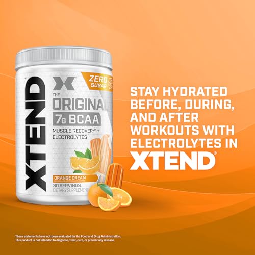 XTEND Original BCAA Powder Orange Cream | Sugar Free Post Workout Muscle Recovery Drink with Amino Acids | 7g BCAAs for Men & Women | 30 Servings