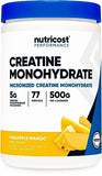 Nutricost Creatine Monohydrate Powder (Pineapple Mango, 500 Gram) - Micronized Creatine Supplement - Vegan, Non-GMO, Gluten Free