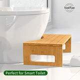 Bamboo Toilet Stool, Foldable Potty Stool for Bathroom, Wooden Poop Stool for Adults, Portable and Non-Slip