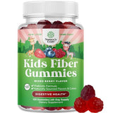 Sugar Free Fiber Gummies for Kids - Delicious Prebiotic Kids Fiber Gummies for Constipation Digestive Support & Immunity - Non-GMO Vegan Chicory Root Soluble Fiber Supplement for Kids Digestive Health