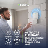 VEYOFLY 2 Pack, Fly Trap, Plug in Flying Insect Trap, Fruit Fly Traps for Indoors- Safer Home Indoor- Bug Light Indoor Plug in- Mosquito Trap, Fruit Fly, Gnat Trap, Flea Trap (2 Device+6 Glue Boards)