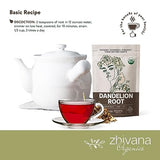 Zhivana Organics Dandelion Tea Organic, Te Diente De Leon Organico, Dandelions, Organic Dandelion Root Tea - Liver Cleanse Tea, Tea for Digestion, Liver Detox Tea Organic