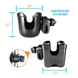 Stander Universal Cup Holder Accessory, Adjustable Drink and Phone Holder for Walkers, Rollators, Strollers, Wheelchairs, and Scooters, Black