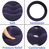 KriToy 2PCS Inflatable Seat Cushions for Pressure Relief - Ideal Waffle Cushion for Prolonged Sitting - Wheelchair Cushion for Pressure Sore - Ideal Seat Cushion with with Inflatable Pump - Purple