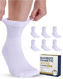 Bamboo Diabetic Socks Women & Men - 6 Pairs Neuropathy Socks | Bamboo Socks Womens | Diabetic Socks for Women Size 6-9 | 9-11