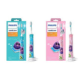 Philips Sonicare for Kids 3+ Bluetooth Connected Rechargeable Electric Power Toothbrush & Kids 3+ Bluetooth Connected Rechargeable Electric Power Toothbrush, Pink