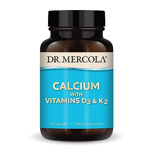 Dr. Mercola Calcium with Vitamins D3 & K2, 30 Servings (30 Capsules), Dietary Supplement, Supports Bone and Organ Health, Non GMO