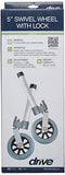 Drive Medical 10115 Swivel Lock Walker Wheels, Gray/Silver (Pack of 2)