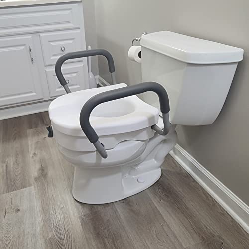 Carex EZ Lock Raised Toilet Seat with Handles, 5 Inch Elevated Handica kateminimalist