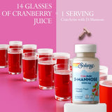 SOLARAY D-Mannose w/CranActin Cranberry Extract 1000mg w/VIT C, Healthy Urinary Tract Support (120 CT)