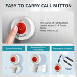 SYNLETT Caregiver Pager Wireless Call Buttons Motion Sensor Alarm Indoor for Elderly Monitoring Fall Prevention Bed Alarm Alert System Portable Nurse Call for Seniors Dementia Patients Emergency