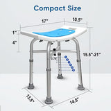 Bcareself Shower Stool Heavy Duty Shower Chair for Inside Shower Narrow Bathtub Shower Saet Height Adjustable Tool-Free Assembly for Elderly Seniors Disabled Handicap Pregnant Weight Capacity 500lb