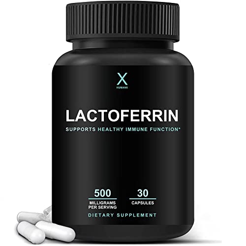 HUMANX Lactoferrin 500mg - Powerful Serving Size (Gluten Free, Non GMO, Soy Free Supplements) - A Component in Colostrum - USA Made, Supports Healthy Immunity, Iron Utilization & Absorption