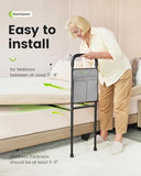 OasisSpace Bed Assist Rail - Bed Assist bar with Storage Pocket - Adjustable Bed Rails for Seniors, Elderly, Handicap - Assistance for Getting in & Out of Bed at Home - Fit King, Queen, Full, Twin