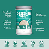 Designer Wellness, Designer Whey Protein Meal Powder with Vitamins, Minerals, and Organic Superfood Complex Carbs, Non GMO, Vanilla Bean, 1.72 Pound