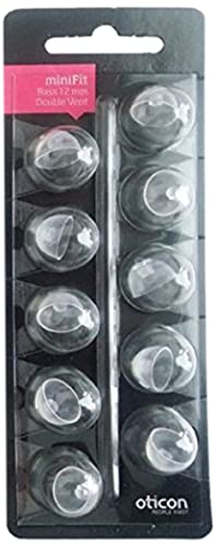 Oticon Minifit Bass 12mm Double Vent Dome Piece (10 Pack)