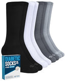 Doctor's Select Diabetic Socks for Men - 4 Pairs | Black, White, Light Gray, Gray | Neuropathy Socks for Men | Diabetic Crew Socks for Men | Diabetic Socks for Men 9-12 | Non Binding Socks