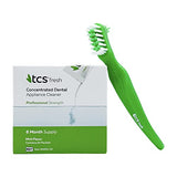 TCS Fresh Dental Appliance Cleaner Set - Professional Strength Concentrated Retainer Cleaner Solution with Soft Bristle Dental Brush (6 Month Supply)